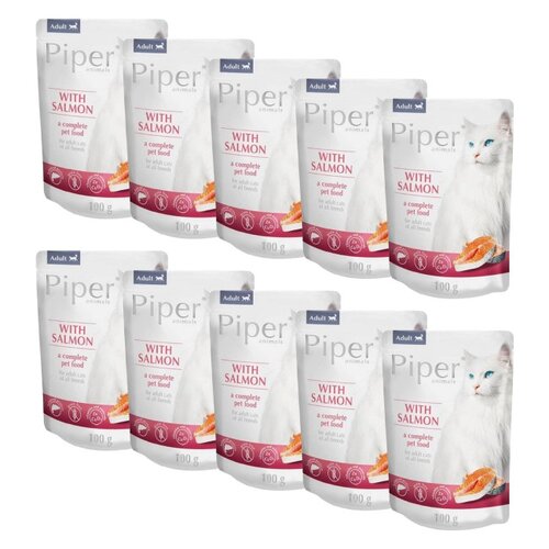 Karma dla kota PIPER Animals z łososiem 10 x 100 g