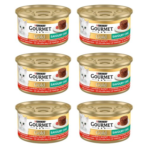 Karma dla kota GOURMET Gold Savoury Cake Wołowina z Pomidorami 6 x 85 g