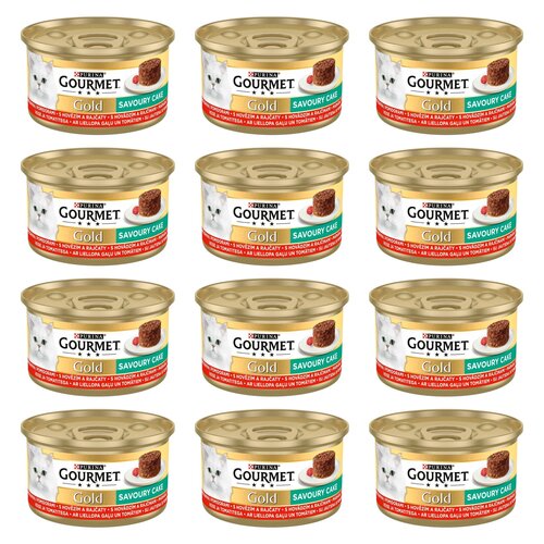 Karma dla kota GOURMET Gold Savoury Cake Wołowina z Pomidorami 12 x 85 g