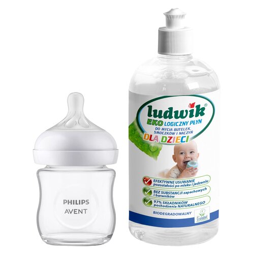 Butelka PHILIPS Avent Natural SCY930/01 + Płyn do mycia butelek i smoczków LUDWIK CG1010102ZEKL0121 475 ml