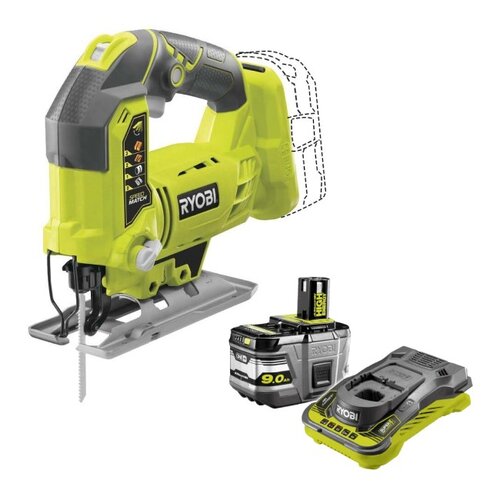Wyrzynarka RYOBI R18JS-0 ONE+ + Akumulator RYOBI RC18150-190 9.0Ah 18V + Ładowarka