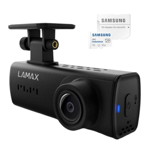 Wideorejestrator LAMAX N4 + Karta pamięci SAMSUNG Pro Endurance microSDXC 128GB + Adapter