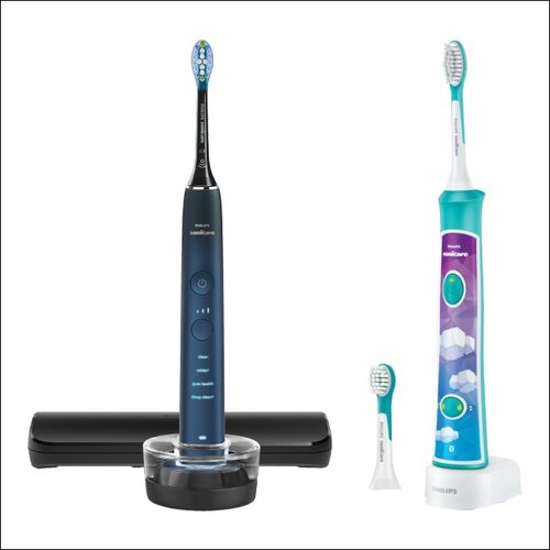 Szczoteczka soniczna PHILIPS Sonicare 9000 DiamondClean HX9911/88 + Szczoteczka soniczna PHILIPS Sonicare For Kids HX6322/04