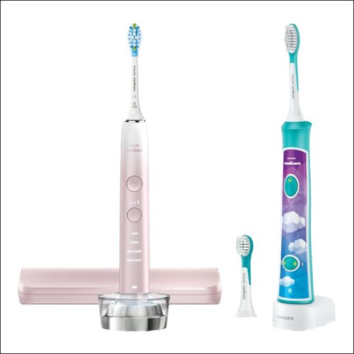 Szczoteczka soniczna PHILIPS Sonicare 9000 DiamondClean HX9911/84 + Szczoteczka soniczna PHILIPS Sonicare For Kids HX6322/04