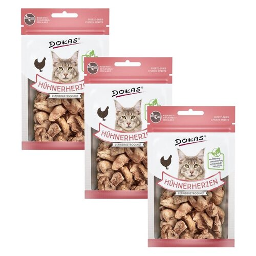 Przysmak dla kota DOKAS Serca drobiowe 3 x 15 g