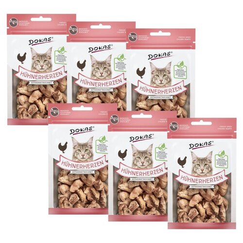 Przysmak dla kota DOKAS Serca drobiowe 6 x 15 g
