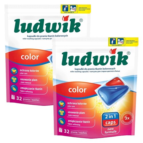 Kapsułki do prania LUDWIK 2in1 Color 64 szt.