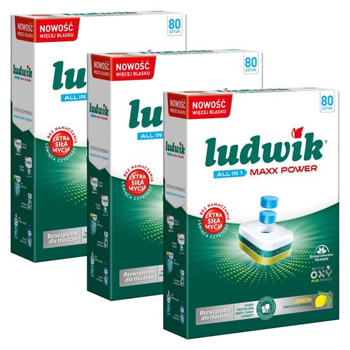 Tabletki do zmywarek LUDWIK All in One Maxx Power Lemon - 240 szt.