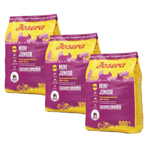 Karma dla psa JOSERA Mini Junior Kaczka z łososiem i ryżem 3 x 900 g