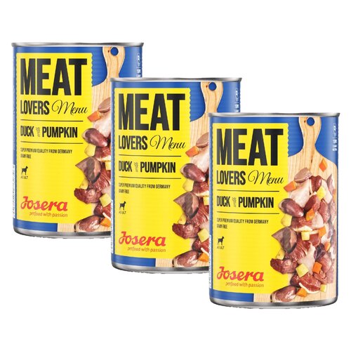 Karma dla psa JOSERA Meat Lovers Menu Kaczka z dynią 3 x 800 g