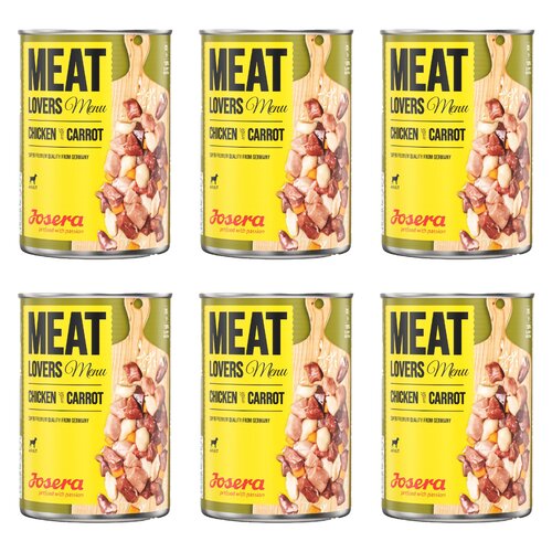 Karma dla psa JOSERA Meat Lovers Menu Kurczak z marchewką 6 x 400 g