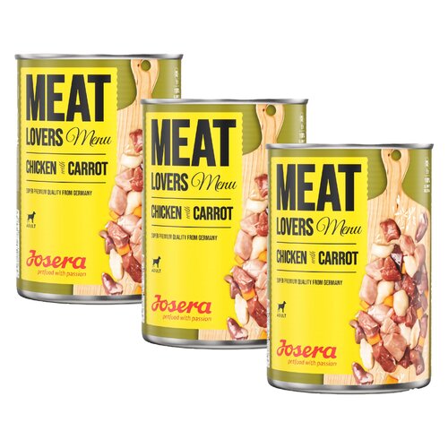 Karma dla psa JOSERA Meat Lovers Menu Kurczak z marchewką 3 x 800 g