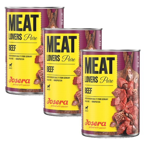Karma dla psa  JOSERA Meat Lovers Pure Wołowina 3 x 400 g