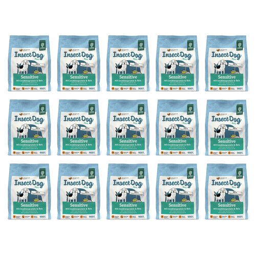 Karma dla psa GREEN PETFOOD InsectDog Sensitive Białko owadów z ryżem 15 x 900 g