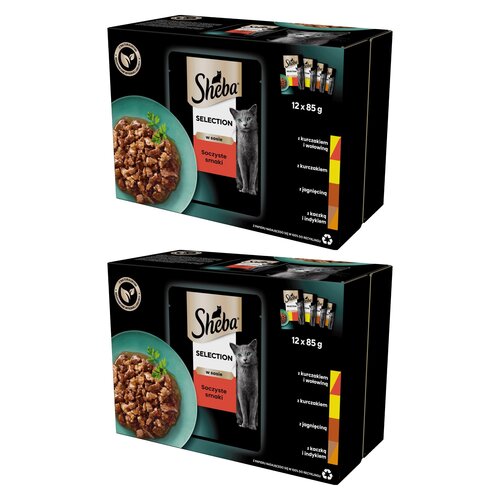 Karma dla kota SHEBA Selection In Sauce Mix smaków 24 x 85 g
