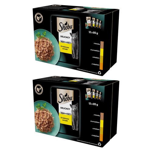 Karma dla kota SHEBA Delicacy in Jelly Smaki Drobiowe 24 x 85 g