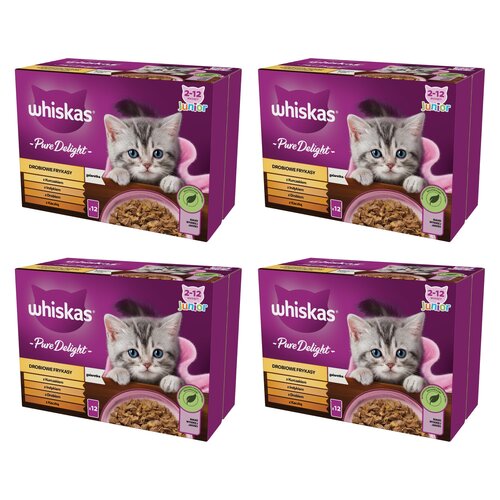 Karma dla kota WHISKAS Pure Delight Junior Drób (48 x 85 g)