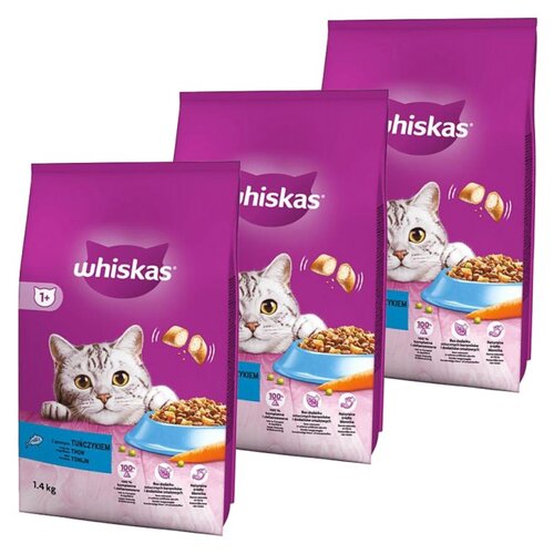 Karma dla kota WHISKAS Tuńczyk z warzywami 3 x 1.4 kg