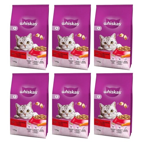 Karma dla kota WHISKAS Wołowina 6 x 1.4 kg