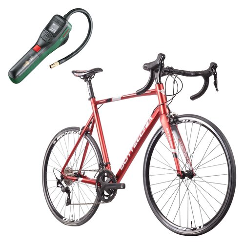 Rower szosowy BOTTECCHIA Duello M22 28 cali męski Czerwony + Pompka rowerowa BOSCH EasyPump 0603947000