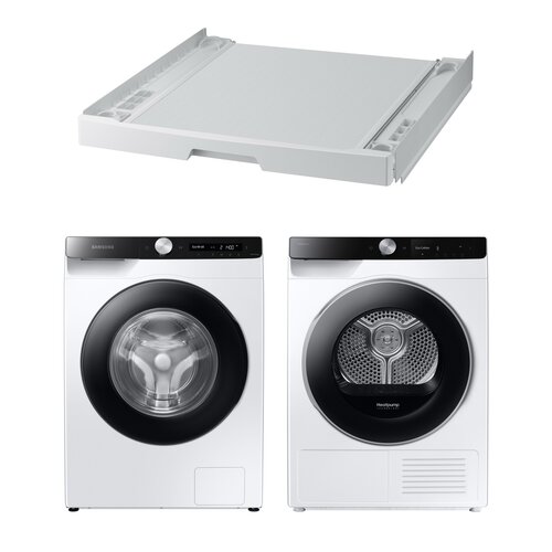 Pralka SAMSUNG WW80T534DAEA AI Energy Control 8kg 1400 obr Autodozowanie EcoBubble + Suszarka SAMSUNG AI DV90DG6845LKU4 z pompą ciepła + Łącznik SAMSUNG SKK-UDW