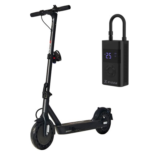 Hulajnoga elektryczna RIDER R10 Cross 30km 350W 10" Czarny + Pompka rowerowa XRIDER z funkcją powerbank XR00AP01