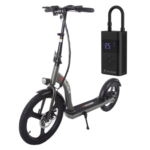 Hulajnoga elektryczna RIDER Monster Turbo 60km 350W 20" 16" Grafitowy + Pompka rowerowa XRIDER z funkcją powerbank XR00AP01