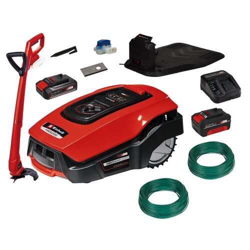 Robot koszący EINHELL Freelexo 500 BT + Podkaszarka akumulatorowa GC-CT 18/24 Li P + Przewód ograniczający EINHELL 3414021 (50 m)