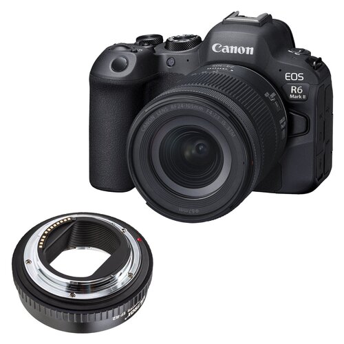 Aparat CANON EOS R6 Mark II V5 Czarny + Obiektyw RF24-105 f/4-7.1 IS STM EU26 + Adapter VILTROX EF-R2