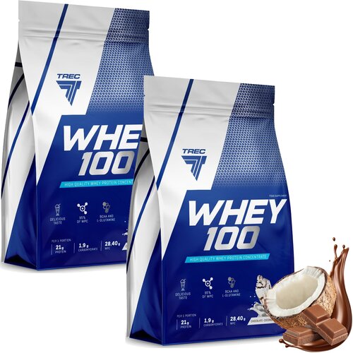 Odżywka białkowa TREC NUTRITION Whey 100 Czekoladowo-kokosowy 2 x 700 g
