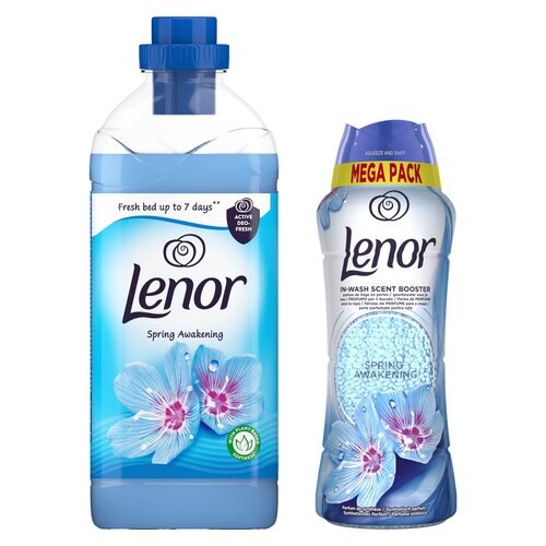 Płyn do płukania LENOR Spring Awakening 1600 ml + Perełki do prania LENOR Spring Awake 0.57 kg
