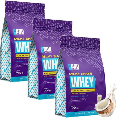 Odżywka białkowa 6PAK Milky Shake Whey Kokosowy 3 x 700 g