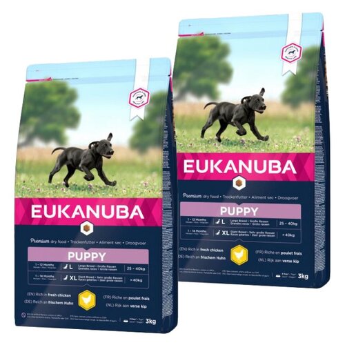 Karma dla psa EUKANUBA Puppy Large Breeds Kurczak 2 x 3 kg