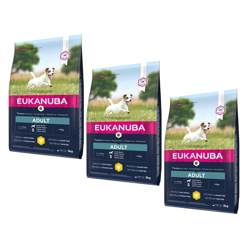 Karma dla psa EUKANUBA Adult Small Breeds Kurczak 3 x 3 kg
