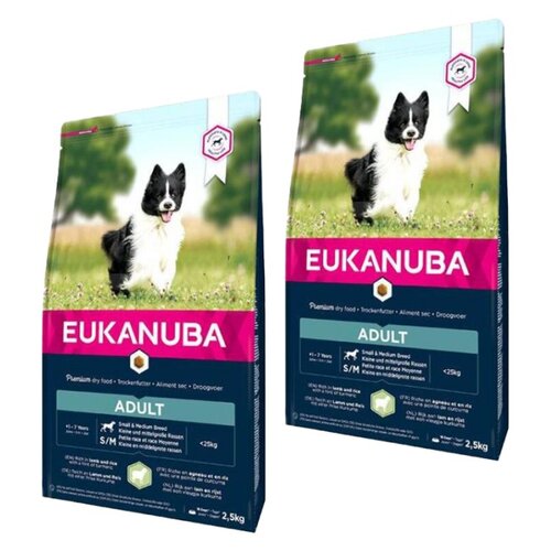 Karma dla psa EUKANUBA Adult Small & Medium Breeds Adult Jagnięcina z ryżem 2 x 2.5 kg