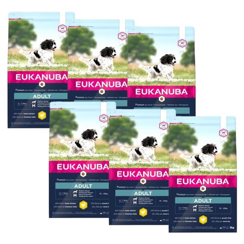Karma dla psa EUKANUBA Medium Breeds Adult Kurczak 6 x 3 kg