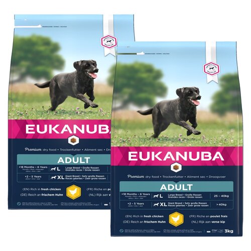 Karma dla psa EUKANUBA Adult Large Breeds Adult Kurczak 2 x 3 kg