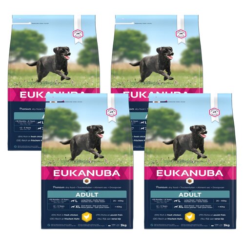 Karma dla psa EUKANUBA Adult Large Breeds Adult Kurczak 4 x 3 kg