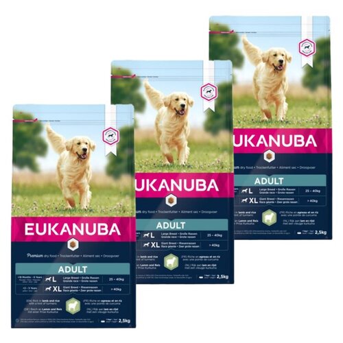 Karma dla psa EUKANUBA Adult Large Breeds Adult Jagnięcina z ryżem 3 x 2.5 kg