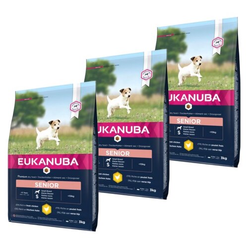 Karma dla psa EUKANUBA Senior Small Breed Kurczak 3 x 3 kg