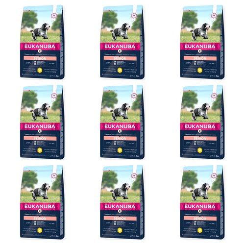 Karma dla psa EUKANUBA Senior Medium Breeds Kurczak 9 x 3 kg
