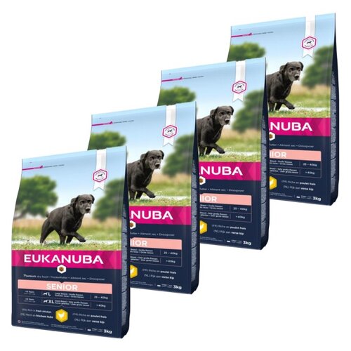 Karma dla psa EUKANUBA Senior Large Breeds Kurczak 4 x 3 kg