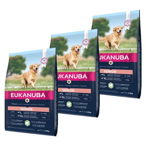 Karma dla psa EUKANUBA Senior Large Breeds Jagnięcina z ryżem 3 x 2.5 kg