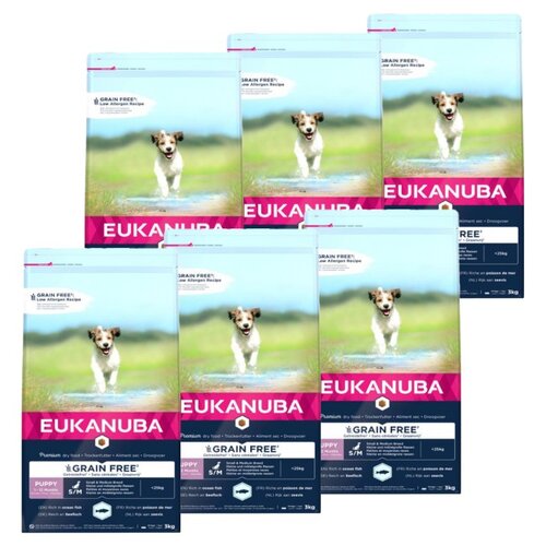 Karma dla psa EUKANUBA Grain Free Puppy Ryby Oceaniczne 6 x 3 kg