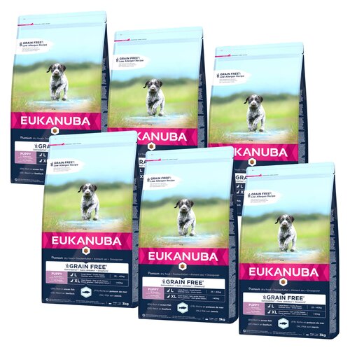 Karma dla psa EUKANUBA Grain Free Puppy Large Breeds Ryba Oceaniczna 6 x 3 kg