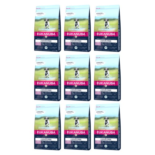Karma dla psa EUKANUBA Grain Free Puppy Large Breeds Ryba Oceaniczna 9 x 3 kg