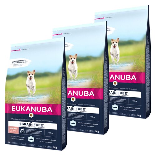 Karma dla psa EUKANUBA Grain Free Senior Medium Breeds Ryba Oceaniczna 3 x 3 kg