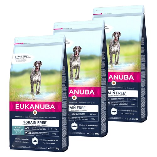 Karma dla psa EUKANUBA Grain Free Senior Large Breeds Ryba Oceaniczna 3 x 3 kg