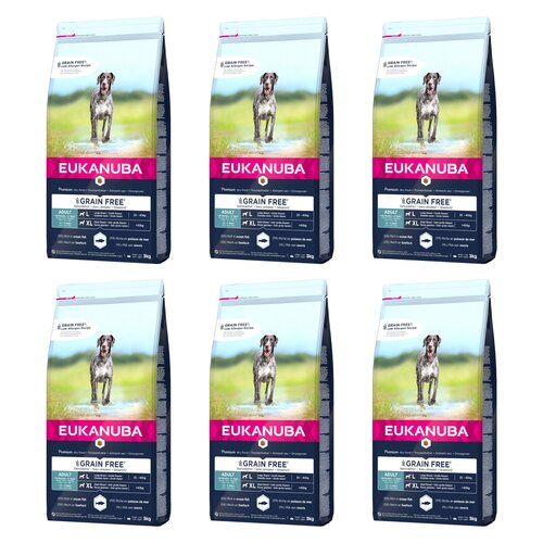 Karma dla psa EUKANUBA Grain Free Senior Large Breeds Ryba Oceaniczna 6 x 3 kg