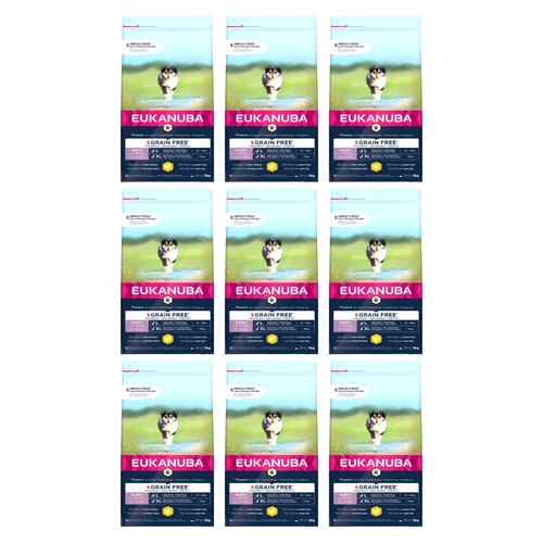 Karma dla psa EUKANUBA Grain Free Puppy Large Breeds Kurczak 9 x 3 kg